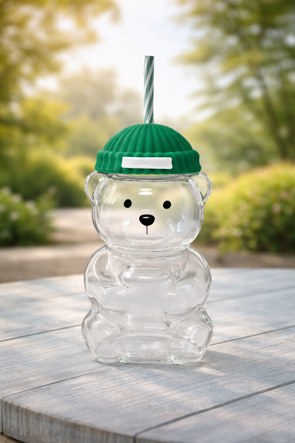 Cute Bear Shaped Cup with Straw