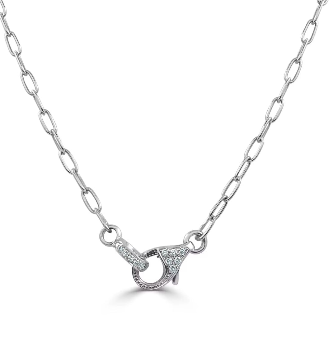 Lobster Clasp Pendant Paperclip Link Chain Necklace