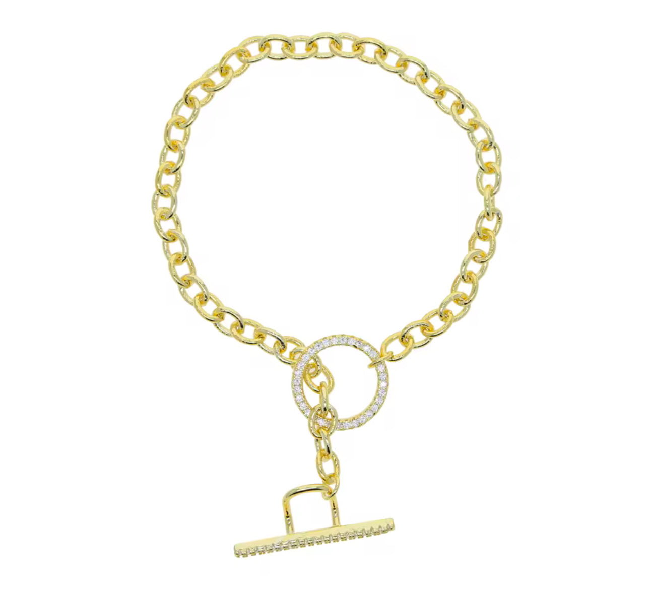 OT Button Link Chain Bracelet