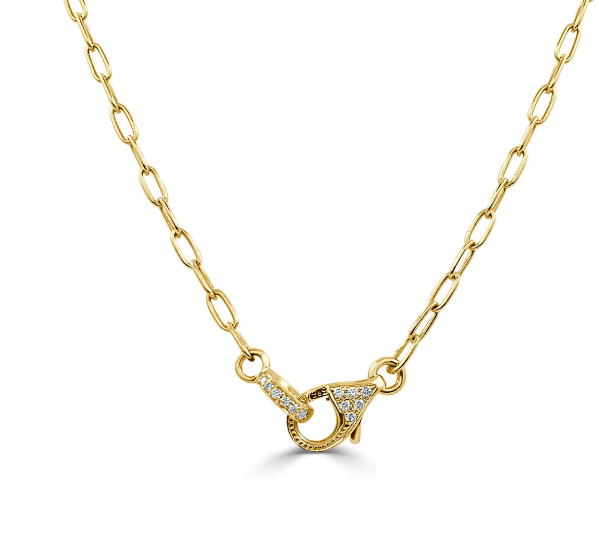 Lobster Clasp Pendant Paperclip Link Chain Necklace