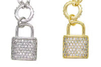 square open link chain box chain lock pendant necklace 925 sterling silver