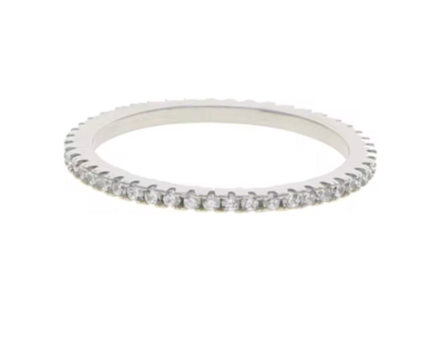 Silver CZ eternity band ring 925 sterling silver