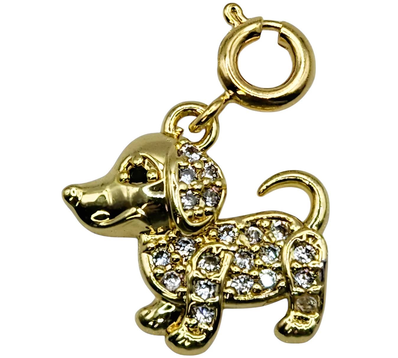 Golden Spark Dog Charm