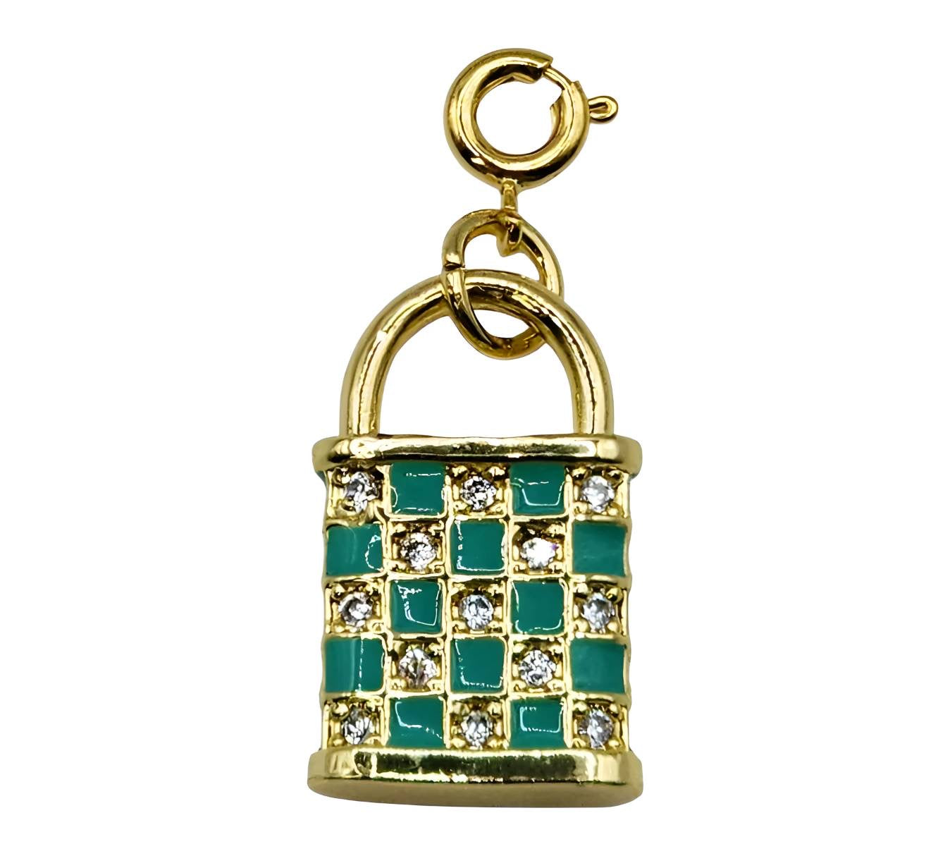 Teal Lock Charm