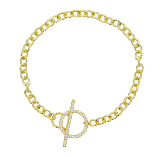 OT Button Link Chain Bracelet