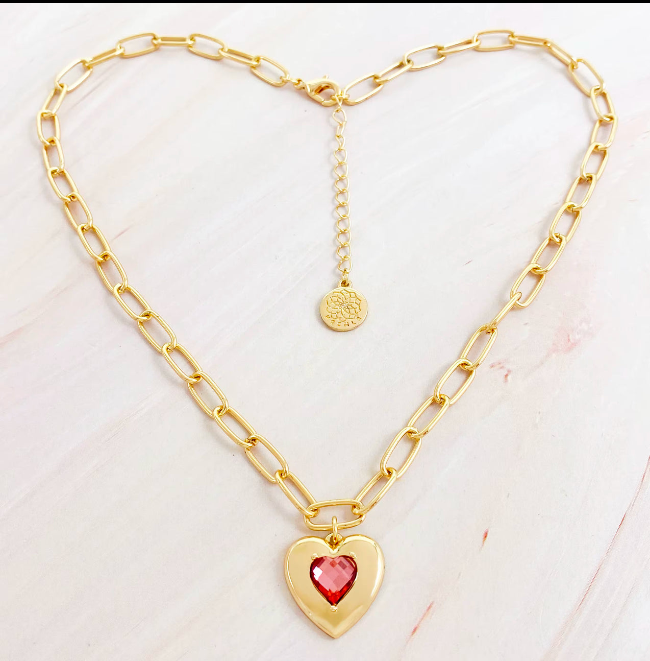 Heart crystal pendant necklace
