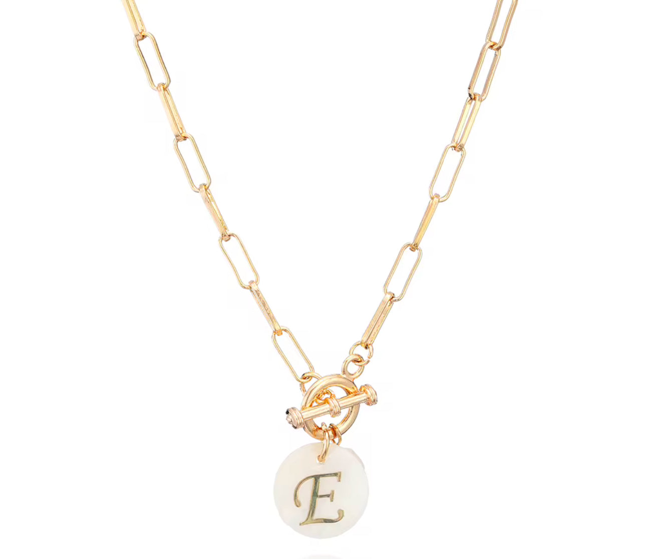 Initial Paper Clip Chain Necklace