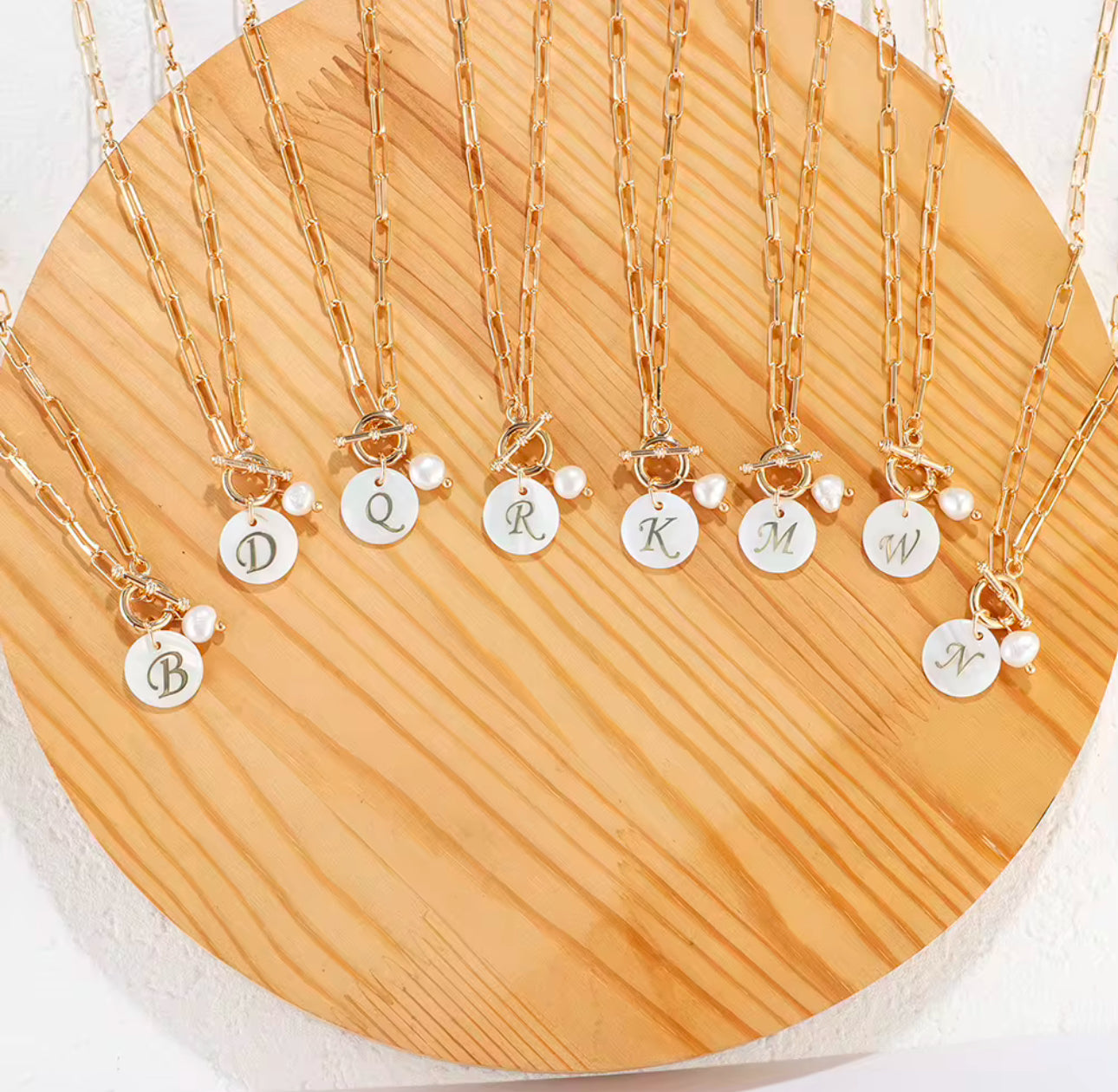 Initial Paper Clip Chain Necklace