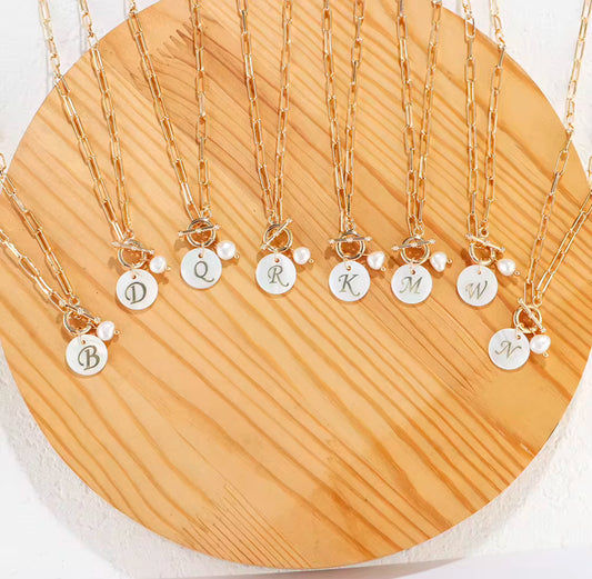 Initial Paper Clip Chain Necklace