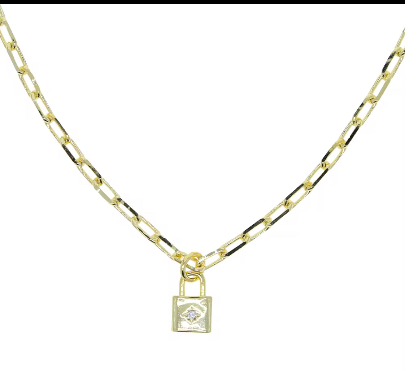 Lock Pendant Link Chain Necklace