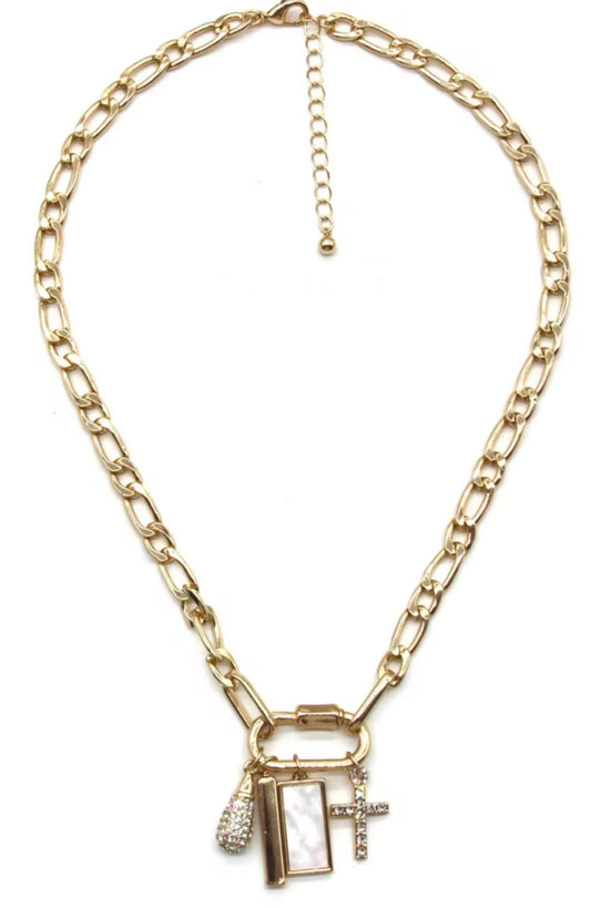 Gold-Plated Cross Pendant Necklace