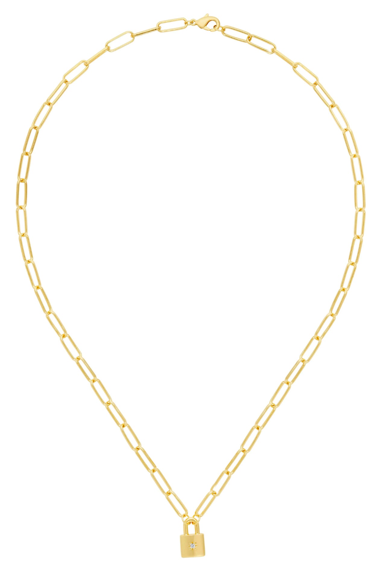 Lock Pendant Link Chain Necklace