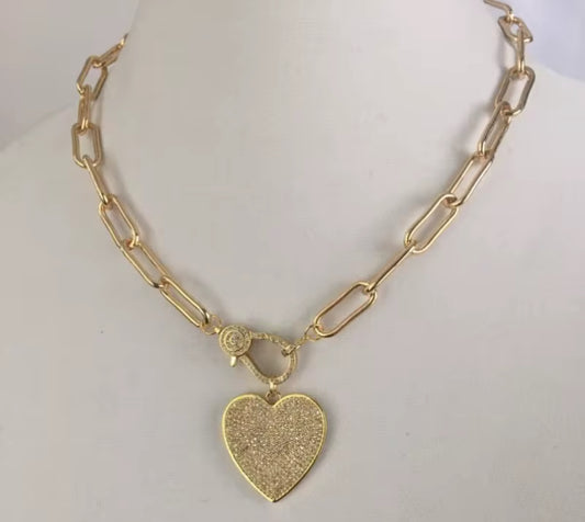Jewelry Lobster Clasp Chain Heart Shape Choker Necklace