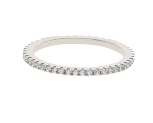 Silver CZ eternity band ring 925 sterling silver
