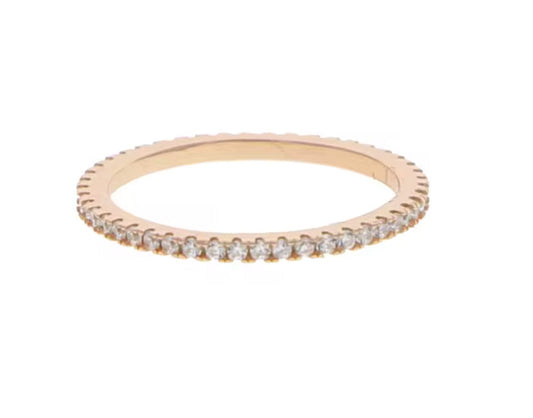 Rose Gold Plated CZ eternity band ring 925 sterling silver