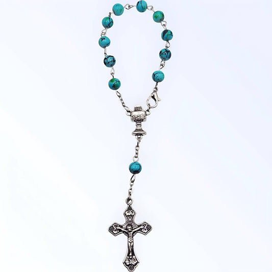 Holy Sky Glass Mini Rosary Beads