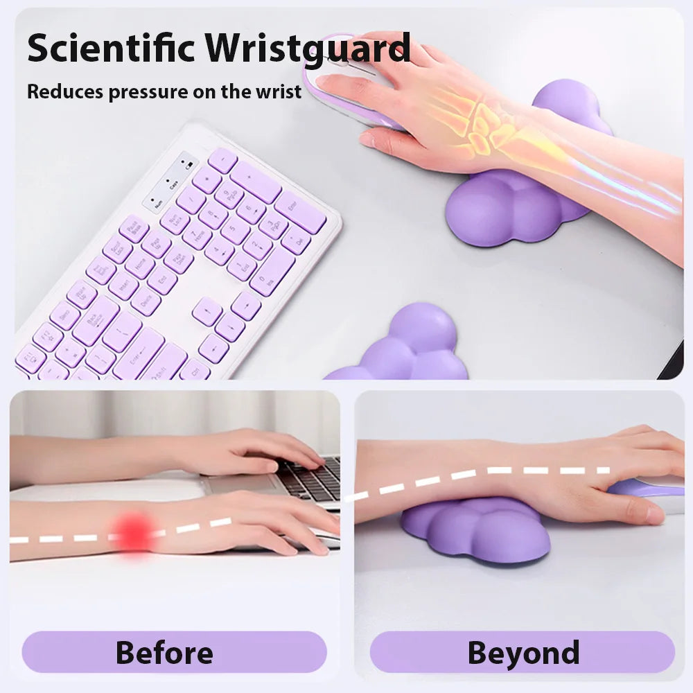 Ergonomic Cloud Wrist Rest Mouse Pad & Keyboard Support