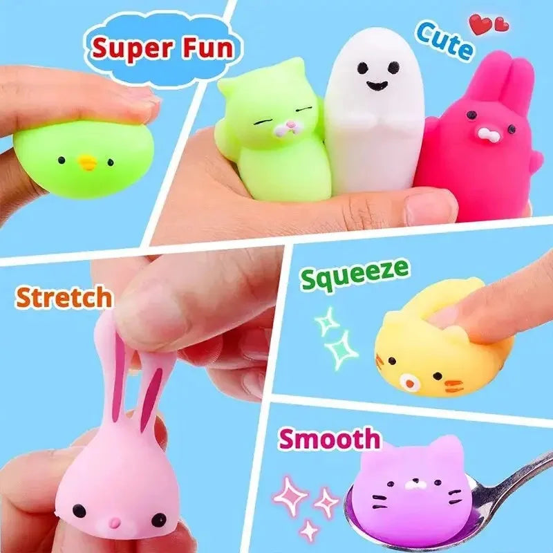 20 Pcs Random Cute Animals Vent and Relieve Stress with Toys