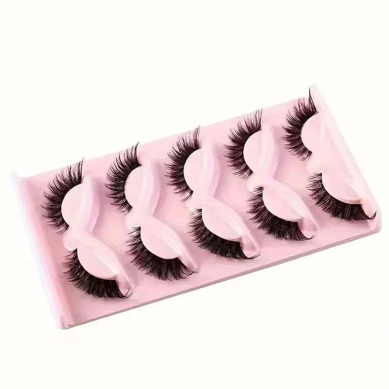 5 Pairs Cat Eye Lashes Faux Eyelashes
