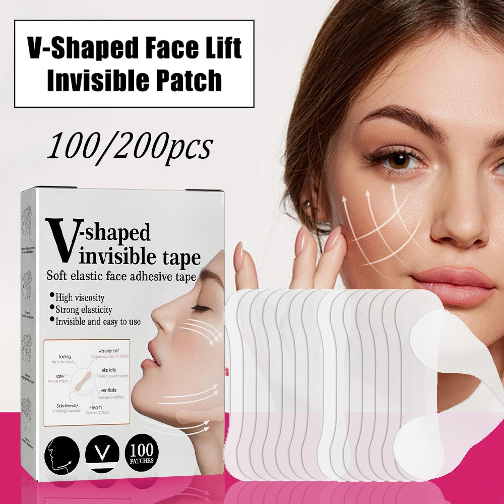 Invisible Face Lift Tape – Anti-Wrinkle V-Face Lifting Patches (100 PCS)