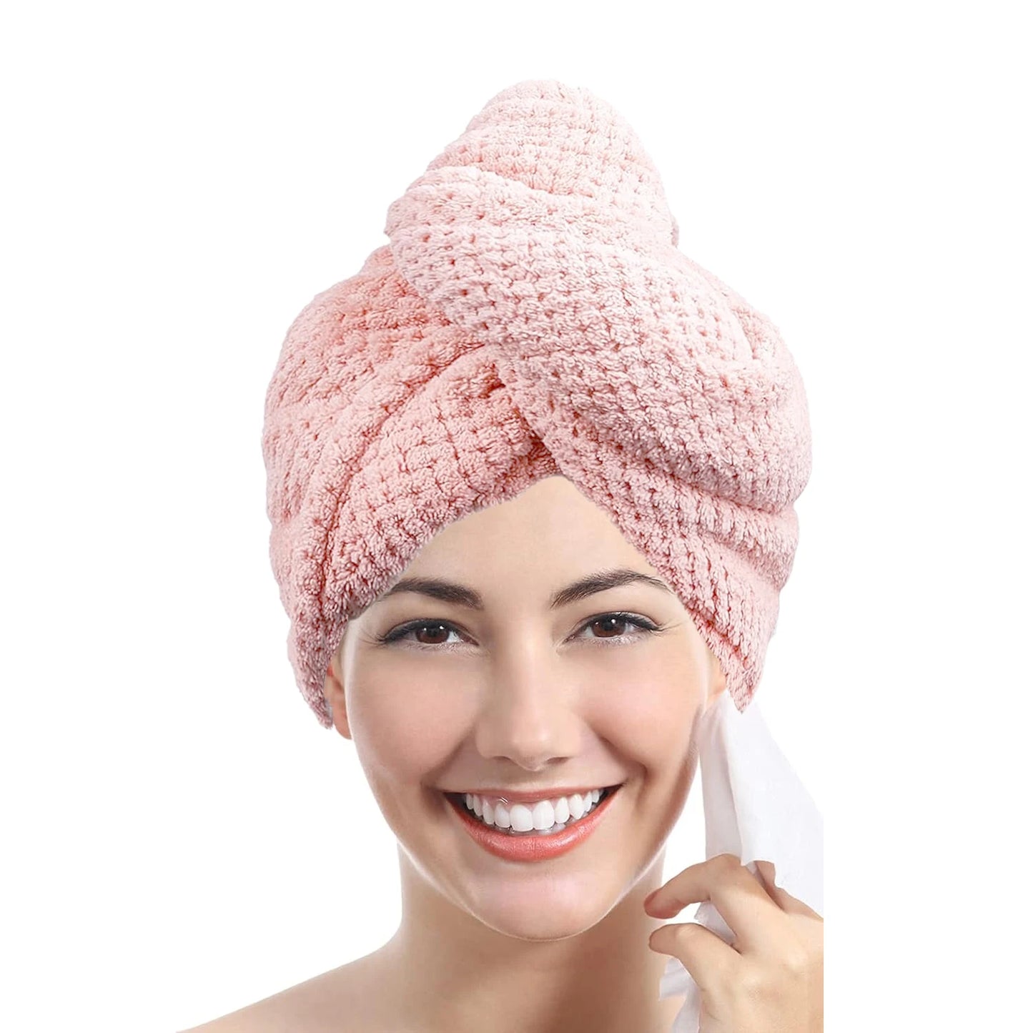 Solid Color Textured Hair Towel Wrap