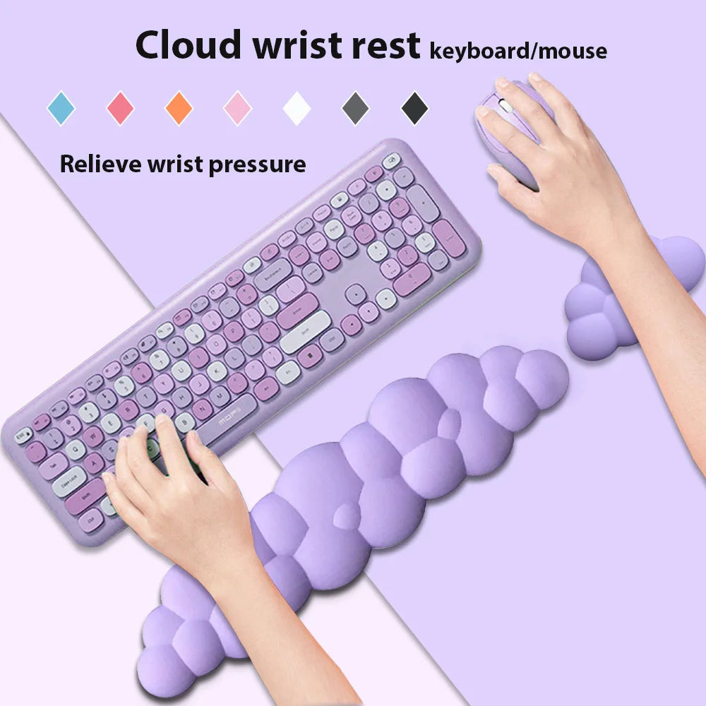 Ergonomic Cloud Wrist Rest Mouse Pad & Keyboard Support