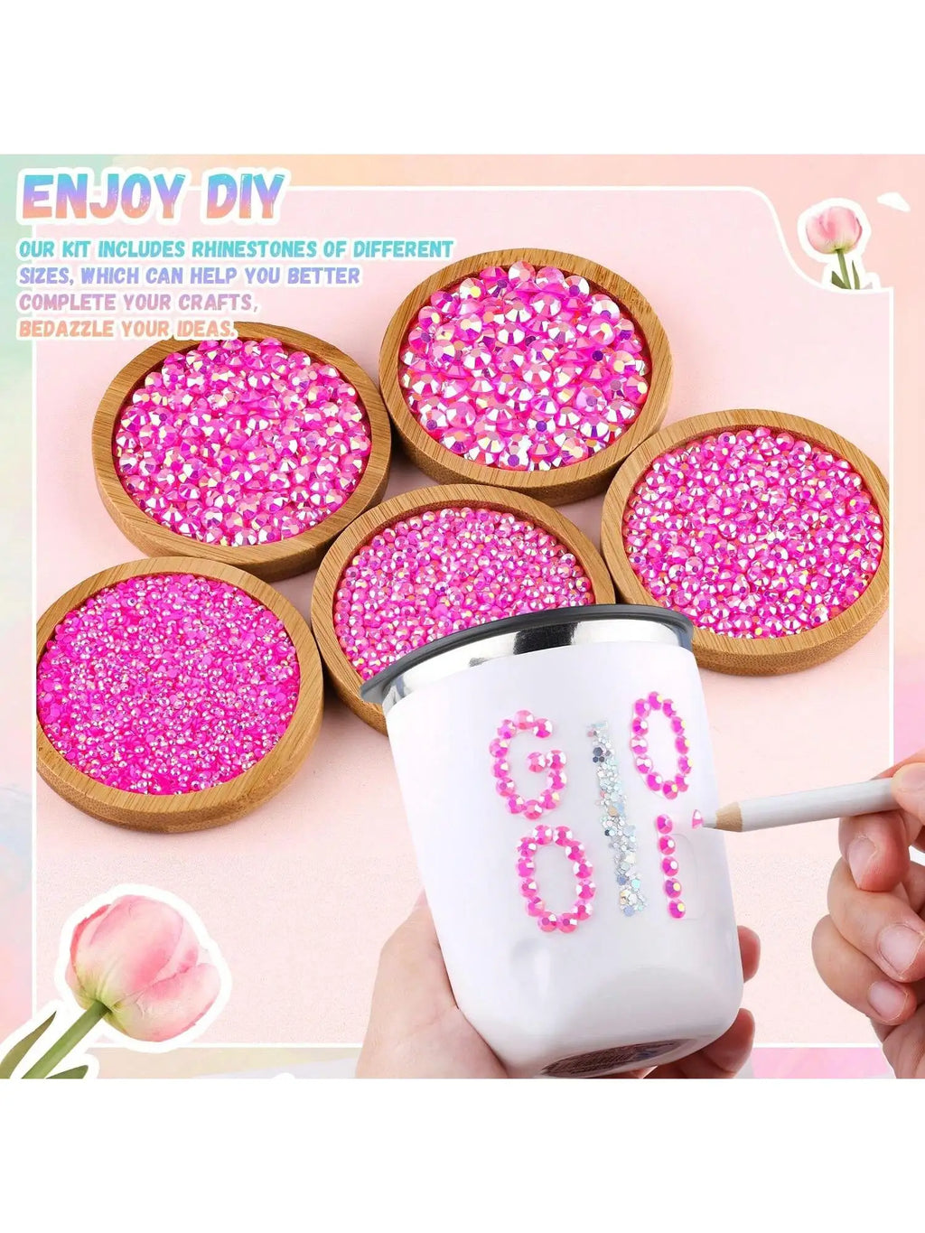 28 grid 3/4/5mm mixed color Jelly/resin drill rhinestone set DIY