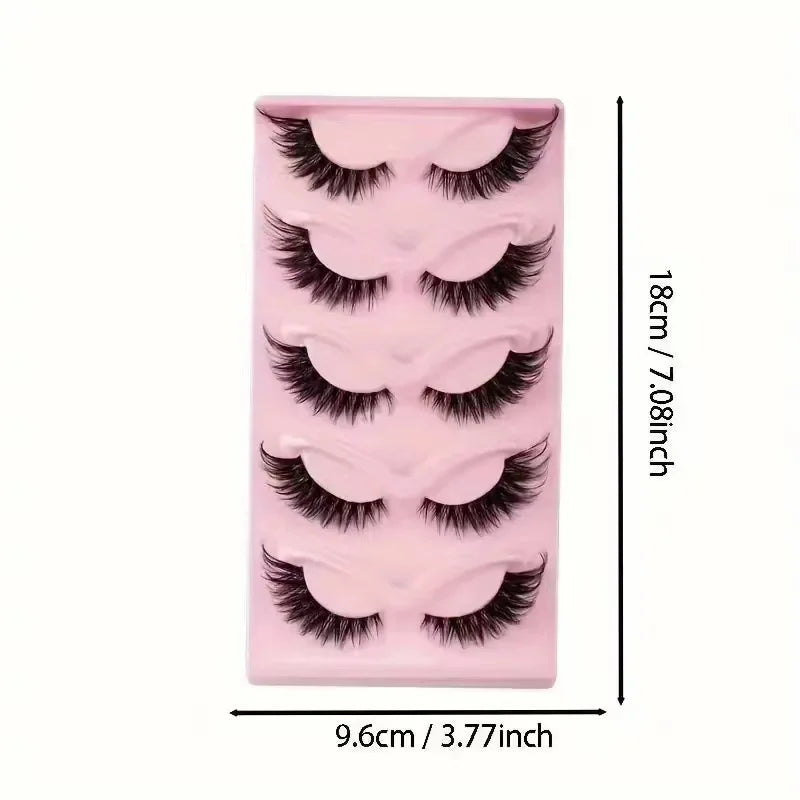 5 Pairs Cat Eye Lashes Faux Eyelashes