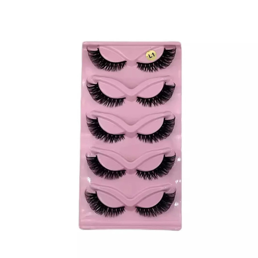 5 Pairs Cat Eye Lashes Faux Eyelashes