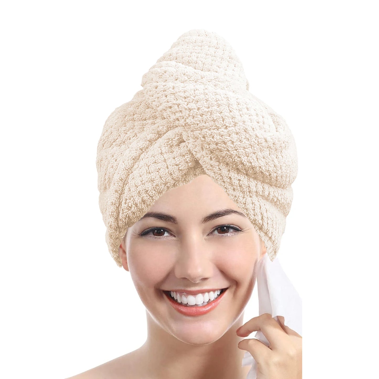Solid Color Textured Hair Towel Wrap